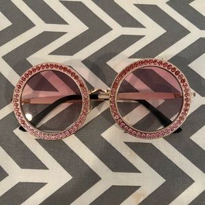Pink Rhinestone Sunglasses